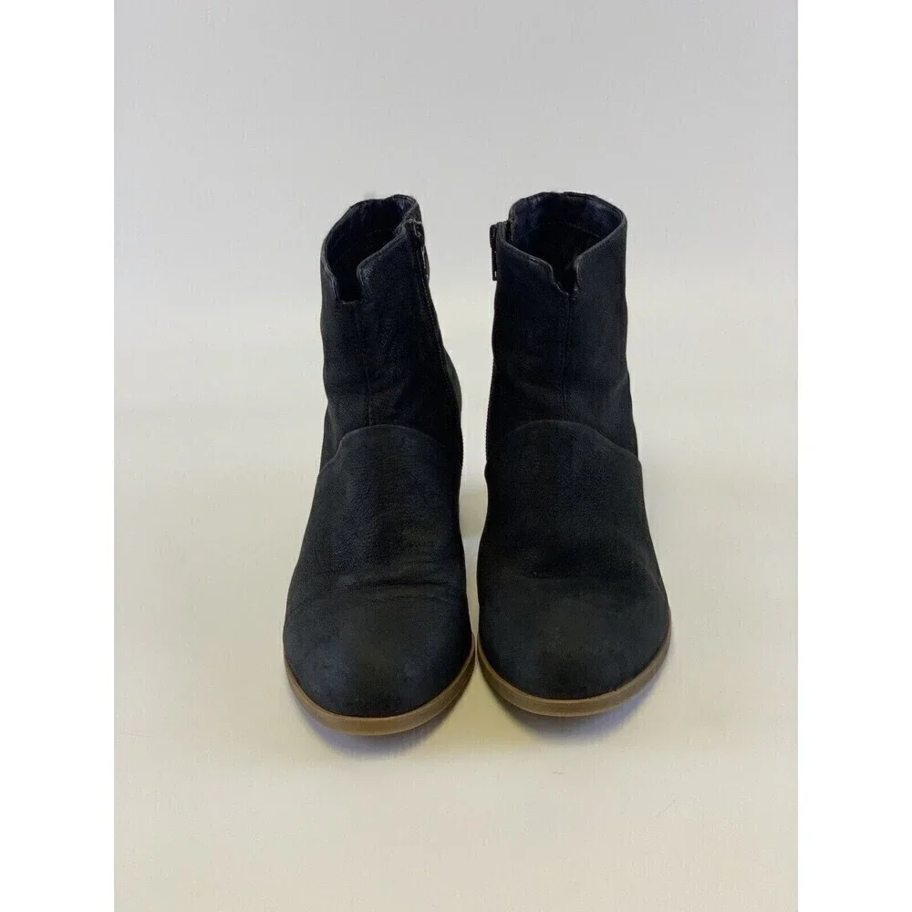 Vagabond Shoemakers Nubuck Ankle Boots Black Leather Block‎ Heel Womens 40 9.5